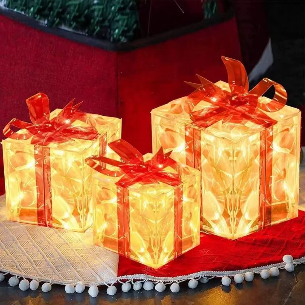Bow Tie Pre Tied - Kotak Hadiah Natal dengan Pita, Lampu
