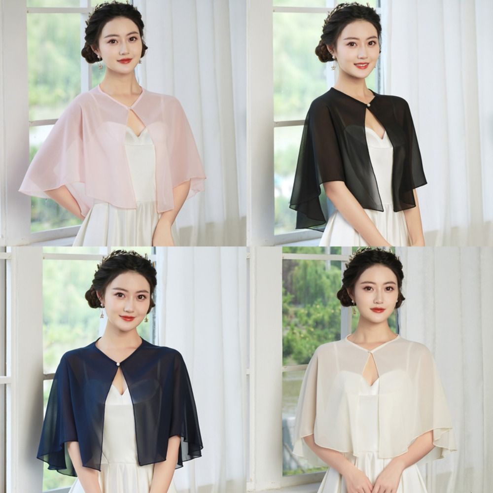 Stole Wedding Shawl - Capelet Chiffon Transparan Vintage Desain Ringan