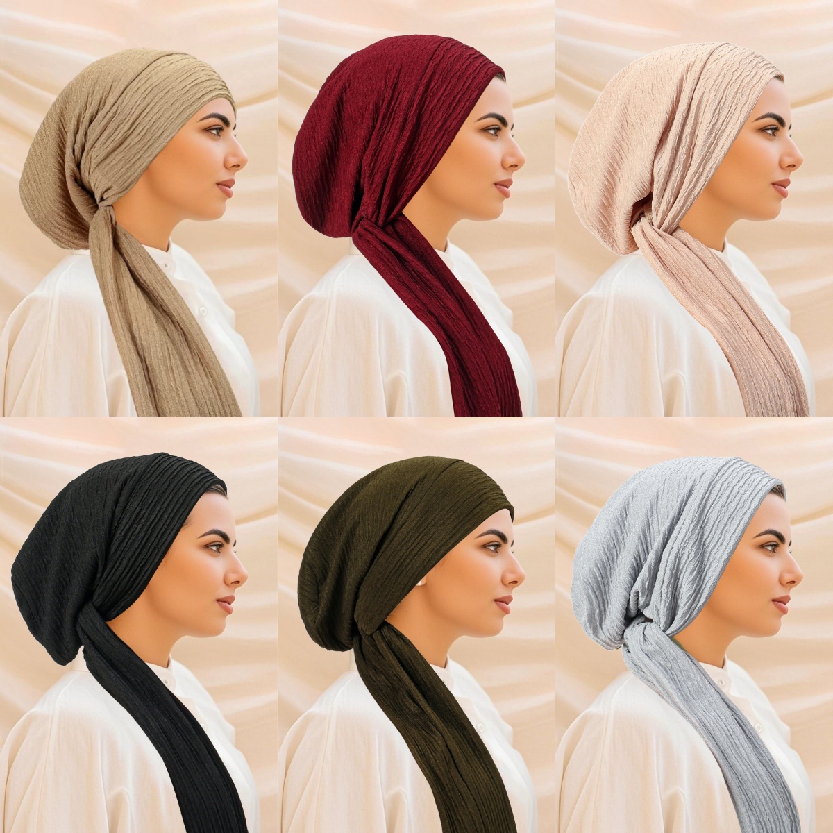 Hijab Turban Warna Solid Terba - Head Wrap Turban ulasan dan harga