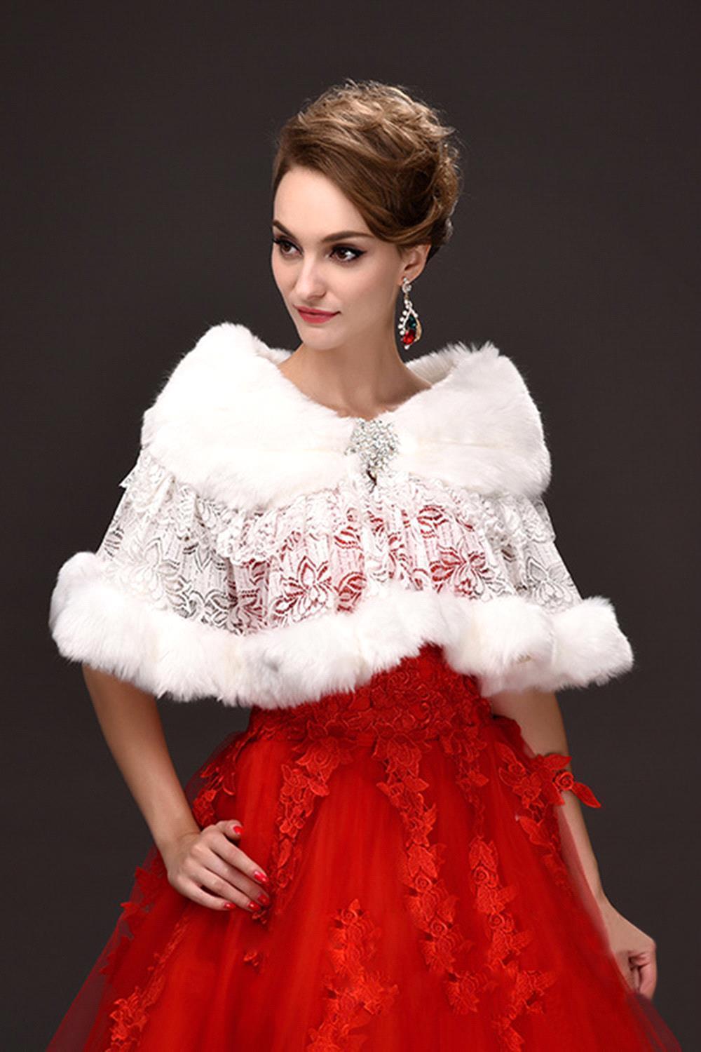 Syal bulu palsu pengantin semu - Stole Wedding Shawl ulasan dan harga