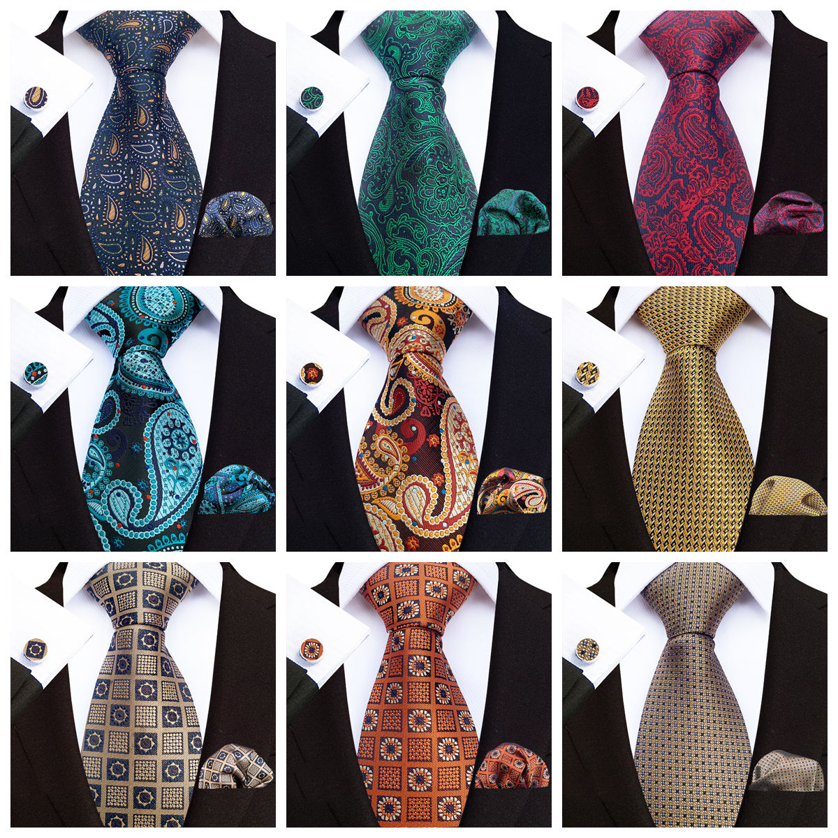 Set Dasi Pria Elegan Mewah Mot - Pocket Square Set ulasan dan harga