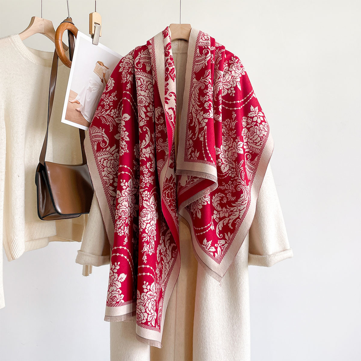 Syal Wanita Imitasi Kasmir Ber - Pashmina Wrap Large ulasan dan harga