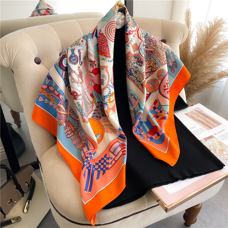 Syal Sutra Twill Kotak-kotak B - Head Wrap Turban ulasan dan harga