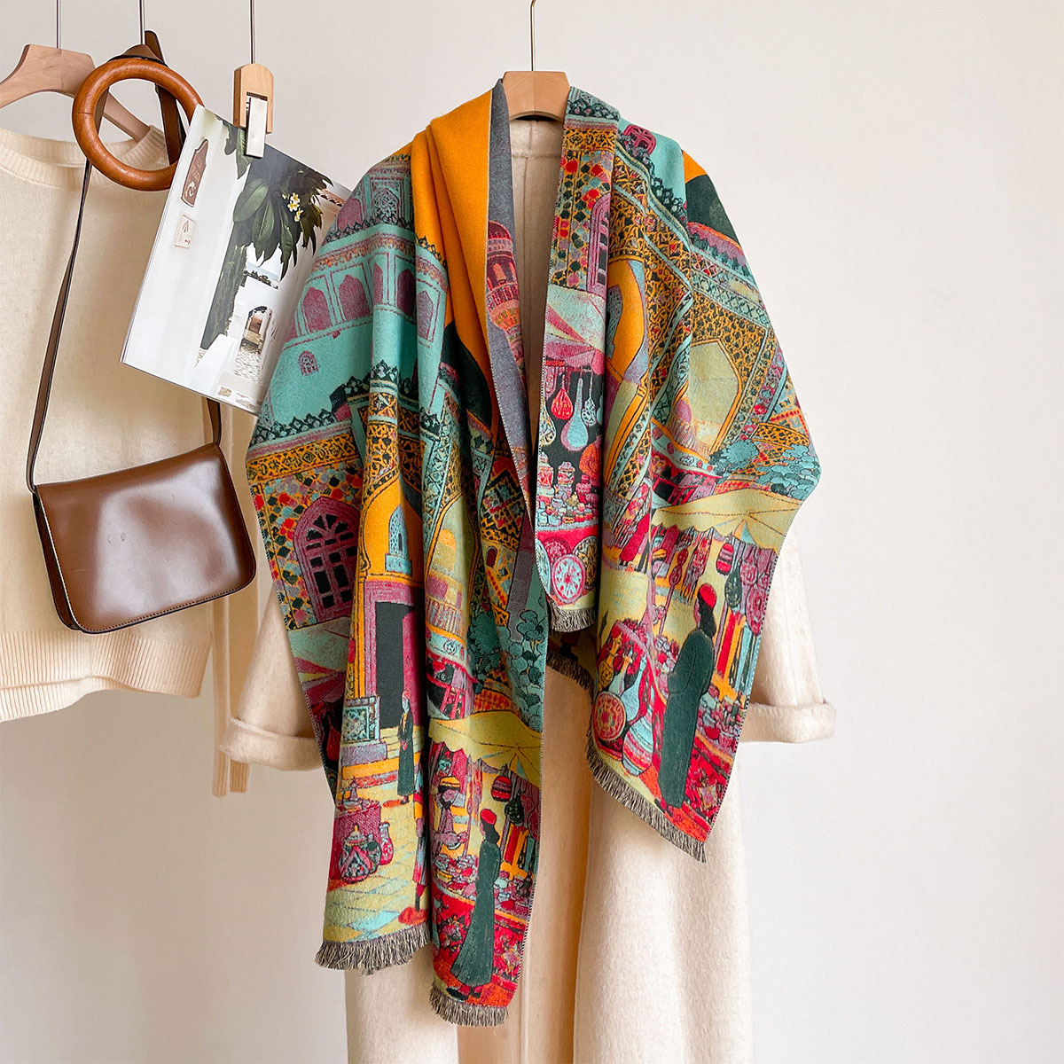 Syal Wanita Imitasi Kasmir, Ke - Pashmina Wrap Large ulasan dan harga