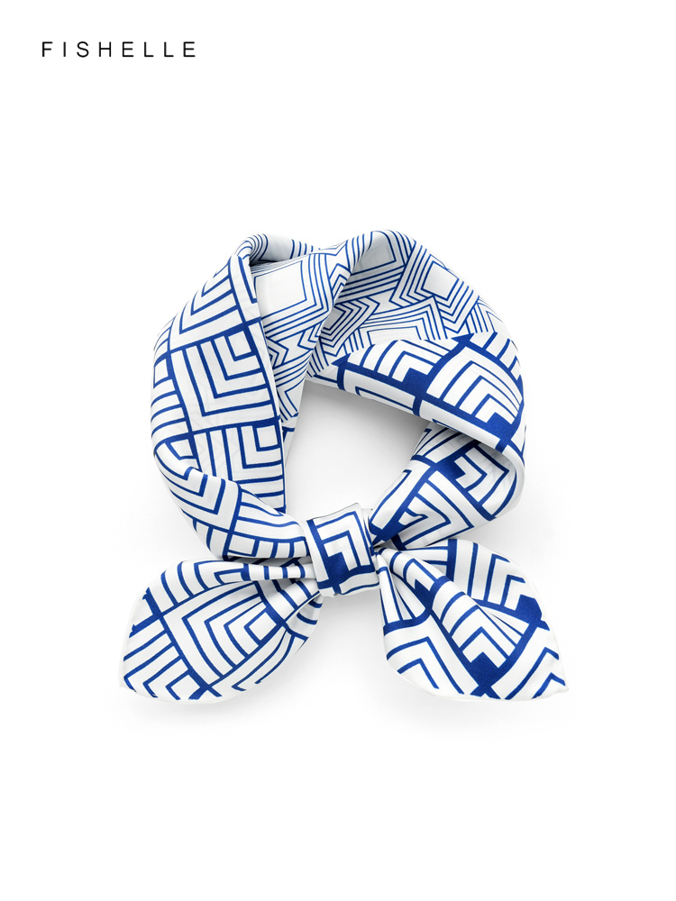 Cina Klasik Biru Putih Porsele - Scarf Silk Square ulasan dan harga