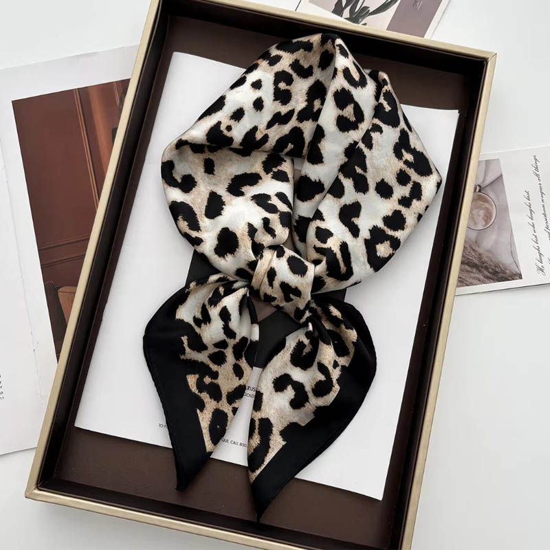 Syal Leher Satin Motif Leopard - Head Wrap Turban ulasan dan harga