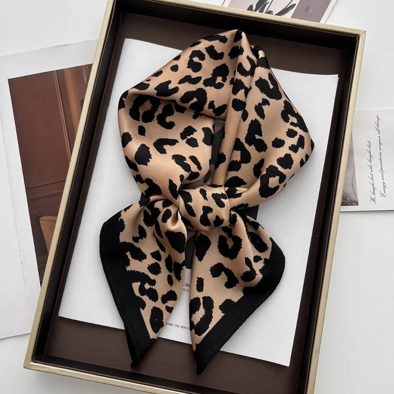 Syal Leher Satin Motif Leopard - Head Wrap Turban ulasan dan harga