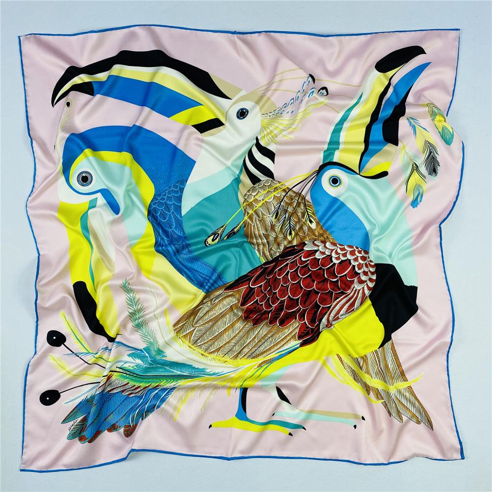 90Cm Mewah Parrot Kepar Sutra  - Scarf Silk Square ulasan dan harga