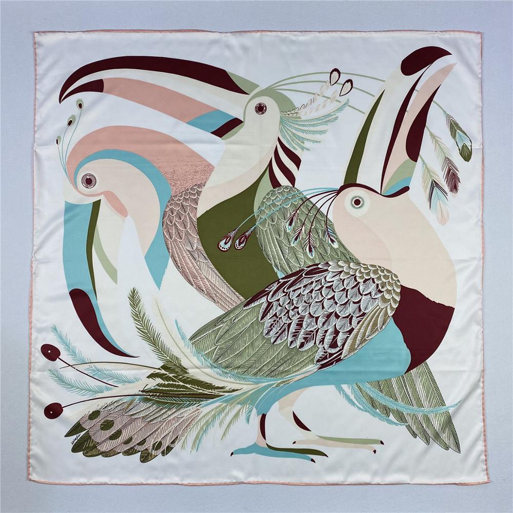 90Cm Mewah Parrot Kepar Sutra  - Scarf Silk Square ulasan dan harga