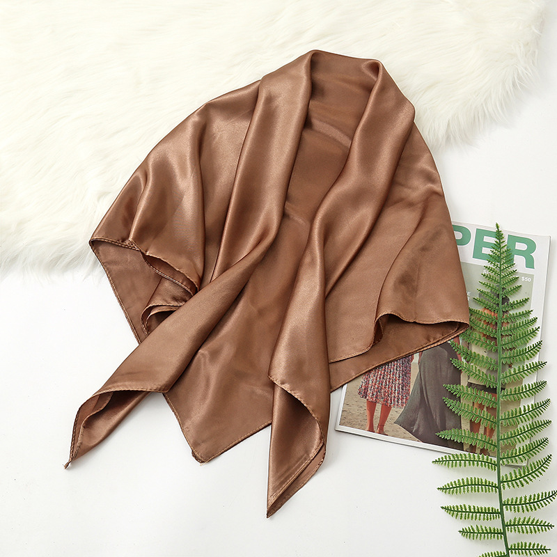 Syal Jilbab Warna Solid 90Cm u - Scarf Silk Square ulasan dan harga